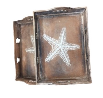 WoodEn TrAy's STAR Fish DEsign SEt