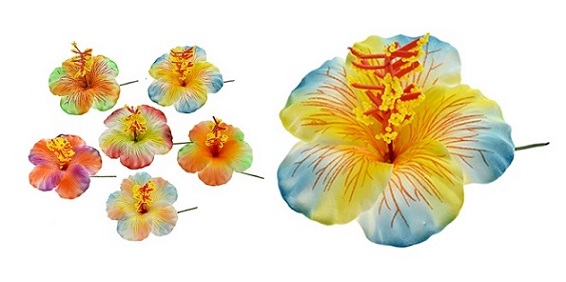 Multicolor Hibiscus Flower Hair Stick