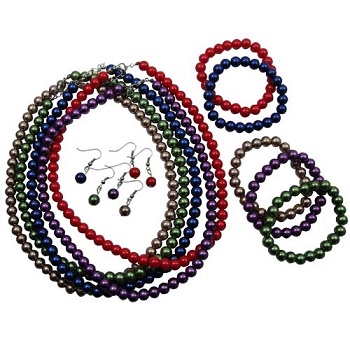 Colors GLASS Pearl Necklace Set