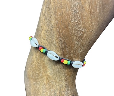 Macrame Cowrie Rasta Bracelet & ANKLET