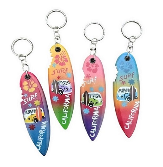 ''CALIFORNIA''/Car Shark Bite Surfboard Keychain