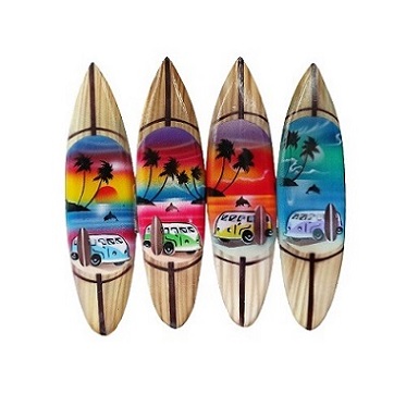 Malibu Palm Tree and Sunset Surf Board Magnet