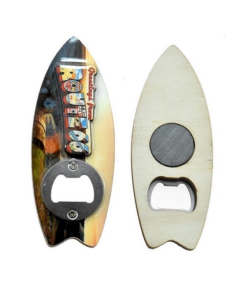 3D Route 66 Surfboard Bottle Opener Magnet