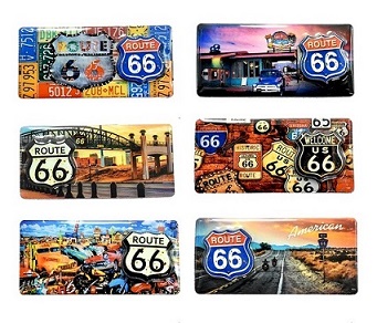 3D Route 66 Fridge Magnet