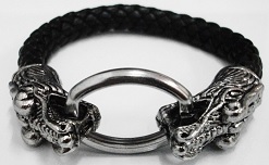 DRAGON's Head With Leather Bracelet