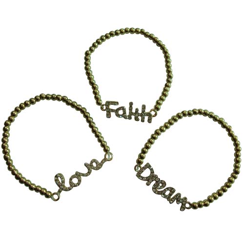 Love/Faith/Dream Crystal BraCelet