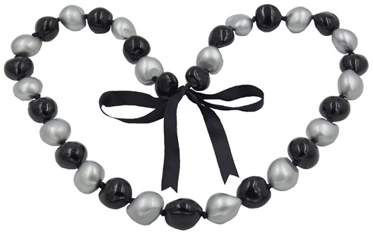 Silver & Black Kukui Nut Lei / Necklace