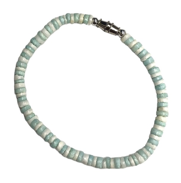 White/Turquoise Multicolor Clam Shell Bracelets
