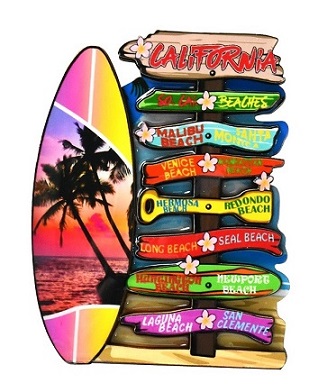 California's Seaside Directional SIGN Surf  Magnet