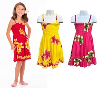Plumeria FLOWER Pattern Children Dress. (M Size)
