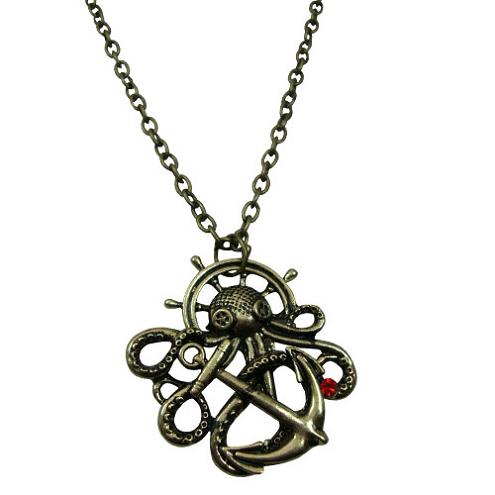 Silver Steampunk Octopus Necklace