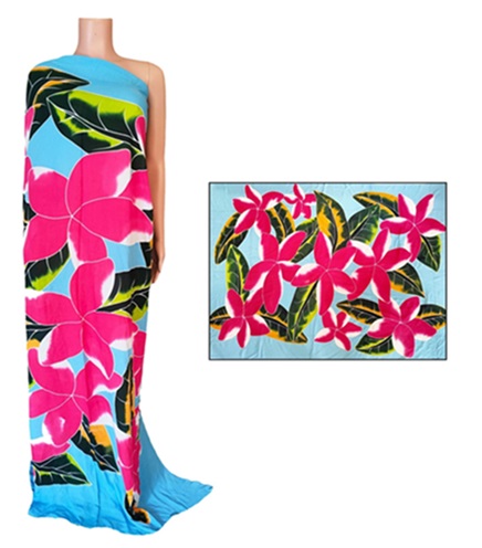Plumeria Flower Pattern Hand Painting SARONG
