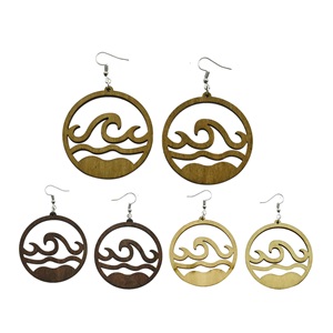 MDF TIdal Wave Wooden Earrings