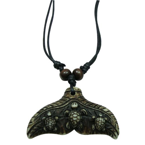 RESIN Turtle With Whale Tail Pendant Necklace