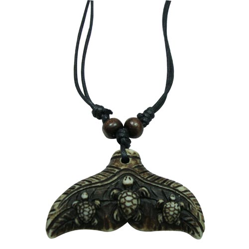 Resin Turtle With Whale Tail Pendant NECKLACE