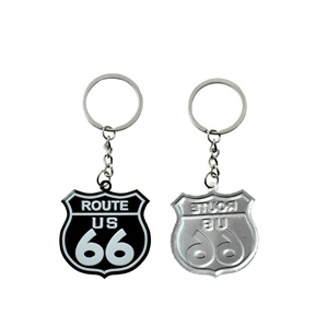 Black ROUTE 66 Key Chain