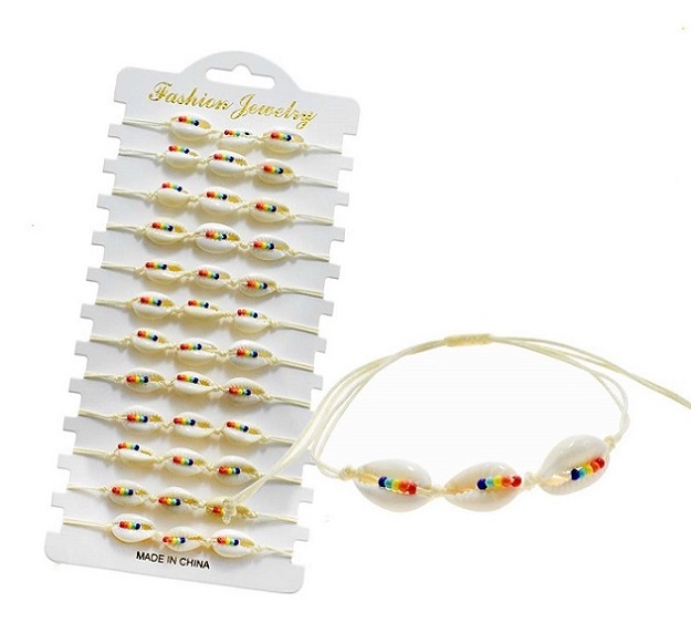 Cowrie Shell and BEADS Adjustable Bracelet.