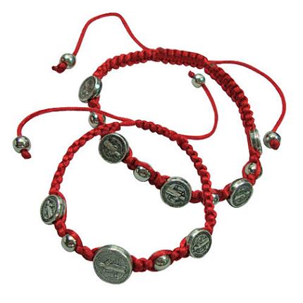 ST. Benedict Macrame Red Rosary BRACELET.