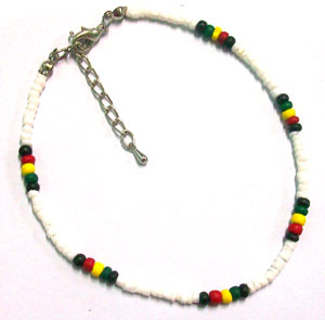 Rasta Puka Shell ANKLET