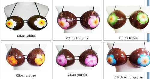 Plumeria FLOWER Coconut Bra