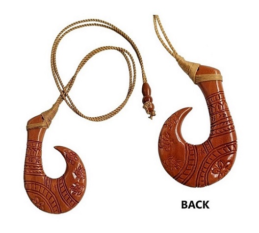 Hand Carved Fish Hook Pendant necklace