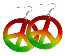 Rasta Shell Peace Sign EARRING