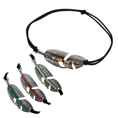 Leaf With Crystal Pendant BraCelet
