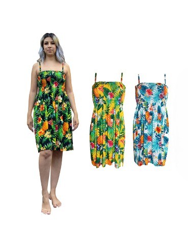 PINEAPPLE & Floral Print Beach Dress