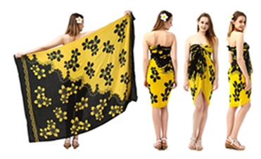 Plumeria Two Tone Color Beach SARONG
