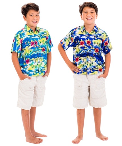 Tropical  Palm Tree and Sunset Boy's SHIRT Large/XL