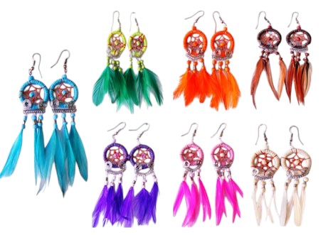 DREAM Catcher With Feather Earrings