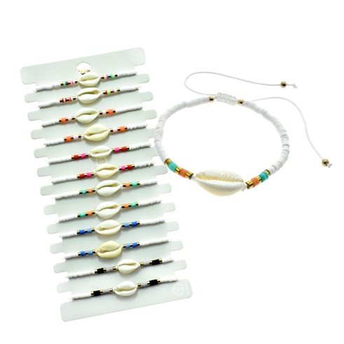 Cowrie Shell With Clay Bead BRACELET