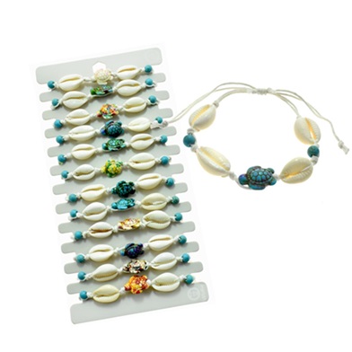 Turtle With Cowrie Shell Pendant BRACELET