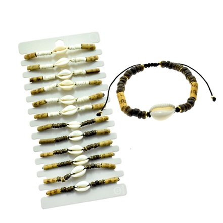 Cowrie Shell With Coconut Bead BRACELET