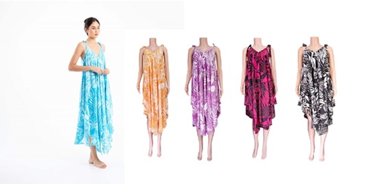 Tropical Leaf Print Boho DRESS