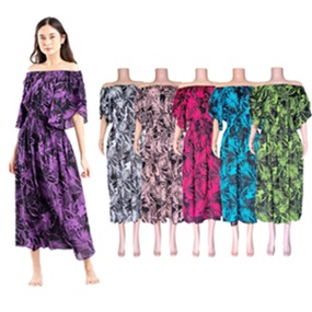 Tropical Floral and Leaves Print Summer Boho DRESS