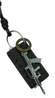 Gun PENDANT With Leather Necklace