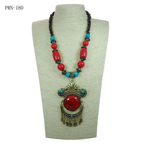 RED Antique Stone Necklace
