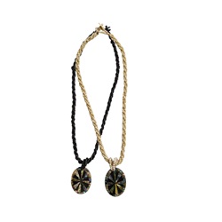 Mother Of Pearl Oval Beaded Necklace