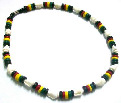 Rasta Coconut With Nassa Shell NECKLACEs
