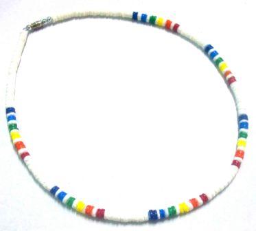 White Clam Shell With Rainbow Shell NECKLACE