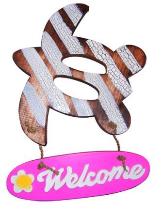 ''Welcome'' Wooden SIGN (Pink)
