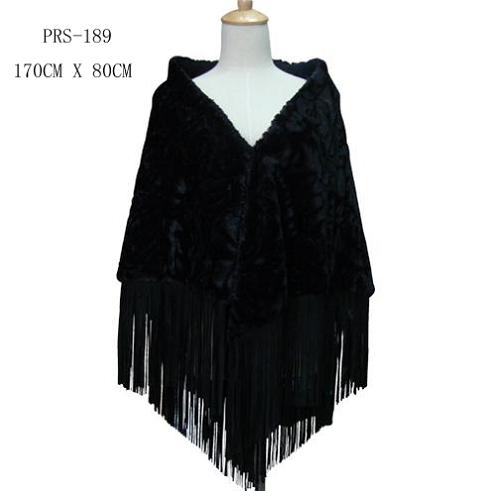 Black Faux Fur Shawl