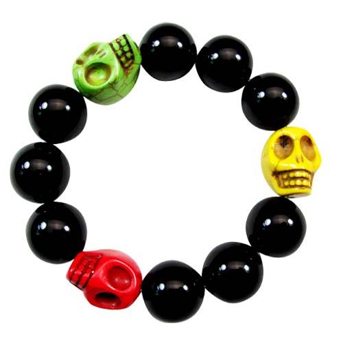 SKULL/Stone & Beads Bracelet