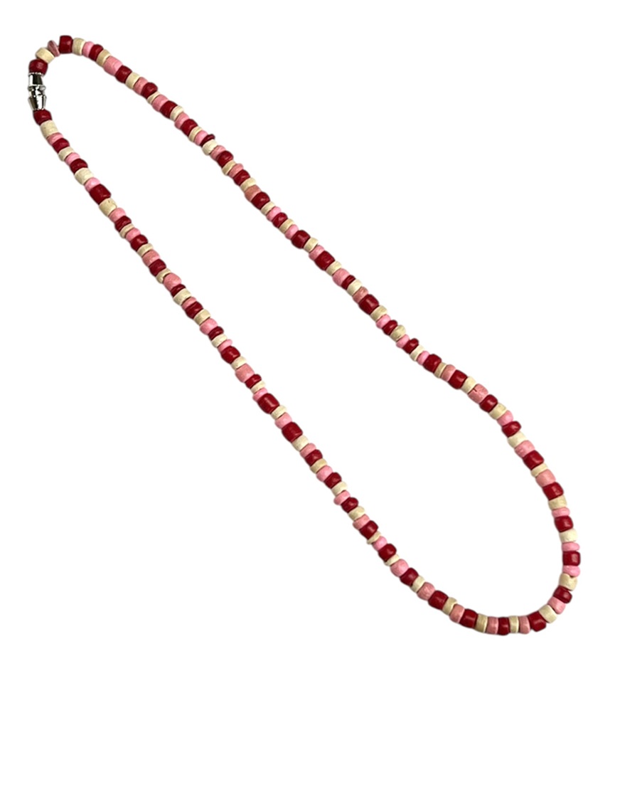 RED Pink Combination Coconut Necklace