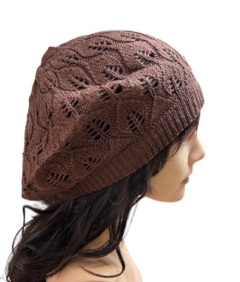 Brown Loose Knit Beret