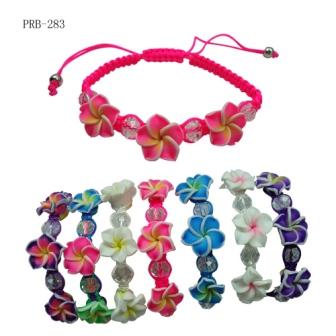 Fimo Flower With Crystal Bracelet