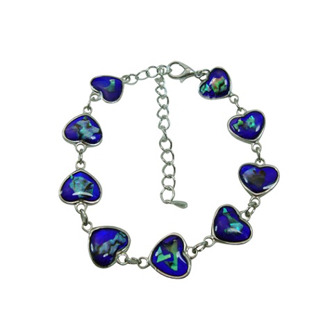 Paua Shell Heart Bracelets / ANKLETs