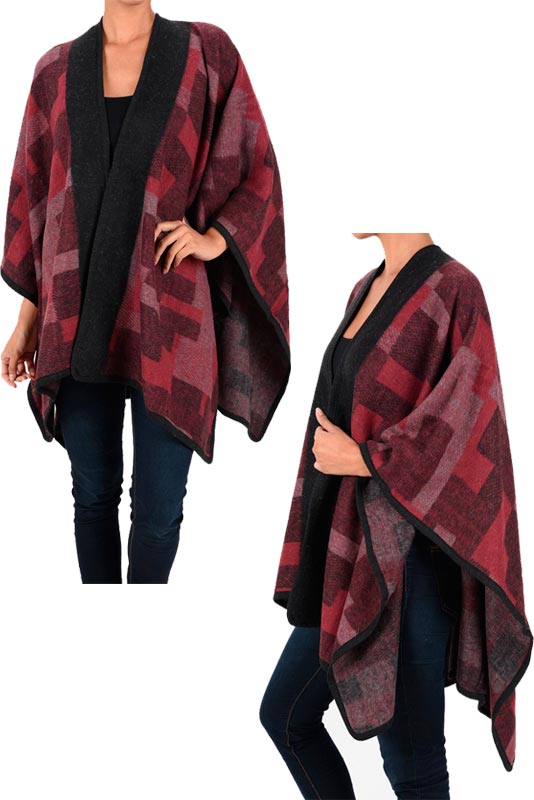 Burgundy Winter PONCHO