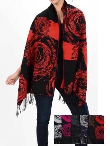 Rose FLOWER Pashmina Shawl